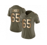 Women Nike Jacksonville Jaguars #65 Brandon Linder Limited Olive Gold 2017 Salute to Service NFL Jersey