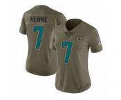 Women Nike Jacksonville Jaguars #7 Chad Henne Limited Olive 2017 Salute to Service NFL Jersey