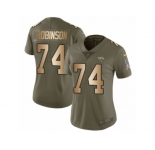 Women Nike Jacksonville Jaguars #74 Cam Robinson Limited Olive Gold 2017 Salute to Service NFL Jersey
