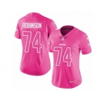 Women Nike Jacksonville Jaguars #74 Cam Robinson Limited Pink Rush Fashion NFL Jersey