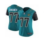 Women Nike Jacksonville Jaguars #77 Patrick Omameh Teal Green Team Color Vapor Untouchable Limited Player NFL Jersey