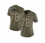 Women Nike Jacksonville Jaguars #78 Jermey Parnell Limited Olive Camo 2017 Salute to Service NFL Jersey