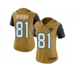 Women Nike Jacksonville Jaguars #81 Mychal Rivera Limited Gold Rush Vapor Untouchable NFL Jersey