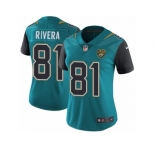 Women Nike Jacksonville Jaguars #81 Mychal Rivera Teal Green Team Color Vapor Untouchable Limited Player NFL Jersey