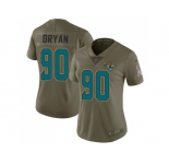 Women Nike Jacksonville Jaguars #90 Taven Bryan Olive Stitched NFL Limited 2017 Salute to Service Jersey