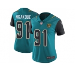 Women Nike Jacksonville Jaguars #91 Yannick Ngakoue Teal Green Team Color Stitched NFL Vapor Untouchable Limited Jersey