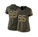 Women Nike Jacksonville Jaguars #95 Abry Jones Limited Green Salute to Service NFL Jersey