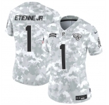 Women's Jacksonville Jaguars #1 Travis Etienne Jr. 2024 F.U.S.E Arctic Camo Salute To Service Limited Stitched Football Jersey