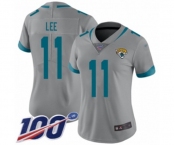 Women's Jacksonville Jaguars #11 Marqise Lee Silver Inverted Legend Limited 100th Season Football Jersey