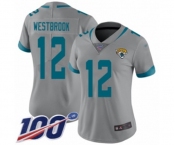 Women's Jacksonville Jaguars #12 Dede Westbrook Silver Inverted Legend Limited 100th Season Football Jersey