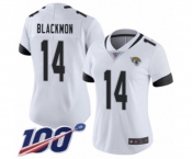 Women's Jacksonville Jaguars #14 Justin Blackmon White Vapor Untouchable Limited Player 100th Season Football Jersey