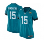 Women's Jacksonville Jaguars #15 Gardner Minshew II Game Teal Green Alternate Football Jersey