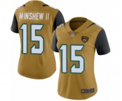 Women's Jacksonville Jaguars #15 Gardner Minshew II Limited Gold Rush Vapor Untouchable Football Jersey