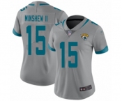 Women's Jacksonville Jaguars #15 Gardner Minshew II Silver Inverted Legend Limited Football Jersey