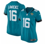 Women's Jacksonville Jaguars #16 Trevor Lawrence Blue Nike Teal 2021 NFL Draft First Round Pick  Jersey