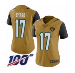 Women's Jacksonville Jaguars #17 DJ Chark Limited Gold Rush Vapor Untouchable 100th Season Football Jersey