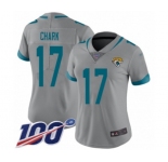 Women's Jacksonville Jaguars #17 DJ Chark Silver Inverted Legend Limited 100th Season Football Jersey