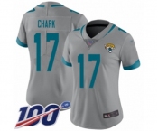 Women's Jacksonville Jaguars #17 DJ Chark Silver Inverted Legend Limited 100th Season Football Jersey