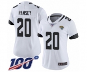 Women's Jacksonville Jaguars #20 Jalen Ramsey White Vapor Untouchable Limited Player 100th Season Football Jersey