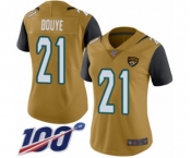 Women's Jacksonville Jaguars #21 A.J. Bouye Limited Gold Rush Vapor Untouchable 100th Season Football Jersey