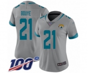 Women's Jacksonville Jaguars #21 A.J. Bouye Silver Inverted Legend Limited 100th Season Football Jersey