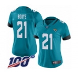 Women's Jacksonville Jaguars #21 A.J. Bouye Teal Green Alternate Vapor Untouchable Limited Player 100th Season Football Jersey