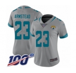 Women's Jacksonville Jaguars #23 Ryquell Armstead Silver Inverted Legend Limited 100th Season Football Jersey