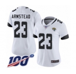 Women's Jacksonville Jaguars #23 Ryquell Armstead White Vapor Untouchable Limited Player 100th Season Football Jersey