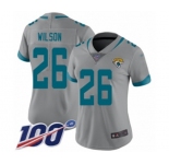 Women's Jacksonville Jaguars #26 Jarrod Wilson Silver Inverted Legend Limited 100th Season Football Jersey