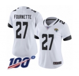 Women's Jacksonville Jaguars #27 Leonard Fournette White Vapor Untouchable Limited Player 100th Season Football Jersey