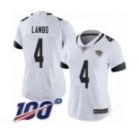 Women's Jacksonville Jaguars #4 Josh Lambo White Vapor Untouchable Limited Player 100th Season Football Jersey