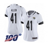 Women's Jacksonville Jaguars #41 Josh Allen White Vapor Untouchable Limited Player 100th Season Football Jersey