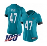 Women's Jacksonville Jaguars #47 Jake Ryan Teal Green Alternate Vapor Untouchable Limited Player 100th Season Football Jersey