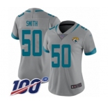 Women's Jacksonville Jaguars #50 Telvin Smith Silver Inverted Legend Limited 100th Season Football Jersey