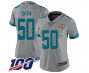 Women's Jacksonville Jaguars #50 Telvin Smith Silver Inverted Legend Limited 100th Season Football Jersey