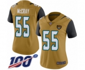 Women's Jacksonville Jaguars #55 Lerentee McCray Limited Gold Rush Vapor Untouchable 100th Season Football Jersey