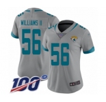 Women's Jacksonville Jaguars #56 Quincy Williams II Silver Inverted Legend Limited 100th Season Football Jersey
