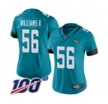 Women's Jacksonville Jaguars #56 Quincy Williams II Teal Green Alternate Vapor Untouchable Limited Player 100th Season Football Jersey