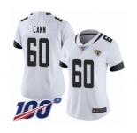 Women's Jacksonville Jaguars #60 A. J. Cann White Vapor Untouchable Limited Player 100th Season Football Jersey