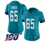 Women's Jacksonville Jaguars #65 Brandon Linder Teal Green Alternate Vapor Untouchable Limited Player 100th Season Football Jersey