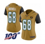 Women's Jacksonville Jaguars #68 Andrew Norwell Limited Gold Rush Vapor Untouchable 100th Season Football Jersey