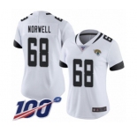 Women's Jacksonville Jaguars #68 Andrew Norwell White Vapor Untouchable Limited Player 100th Season Football Jersey