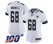 Women's Jacksonville Jaguars #68 Andrew Norwell White Vapor Untouchable Limited Player 100th Season Football Jersey