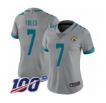 Women's Jacksonville Jaguars #7 Nick Foles Silver Inverted Legend Limited 100th Season Football Jersey