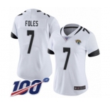 Women's Jacksonville Jaguars #7 Nick Foles White Vapor Untouchable Limited Player 100th Season Football Jersey