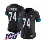 Women's Jacksonville Jaguars #74 Cam Robinson Black Team Color Vapor Untouchable Limited Player 100th Season Football Jersey