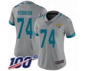 Women's Jacksonville Jaguars #74 Cam Robinson Silver Inverted Legend Limited 100th Season Football Jersey