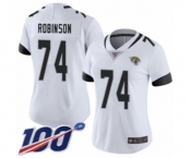 Women's Jacksonville Jaguars #74 Cam Robinson White Vapor Untouchable Limited Player 100th Season Football Jersey