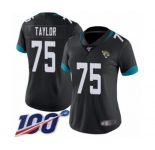 Women's Jacksonville Jaguars #75 Jawaan Taylor Black Team Color Vapor Untouchable Limited Player 100th Season Football Jersey