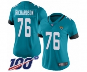 Women's Jacksonville Jaguars #76 Will Richardson Teal Green Alternate Vapor Untouchable Limited Player 100th Season Football Jersey